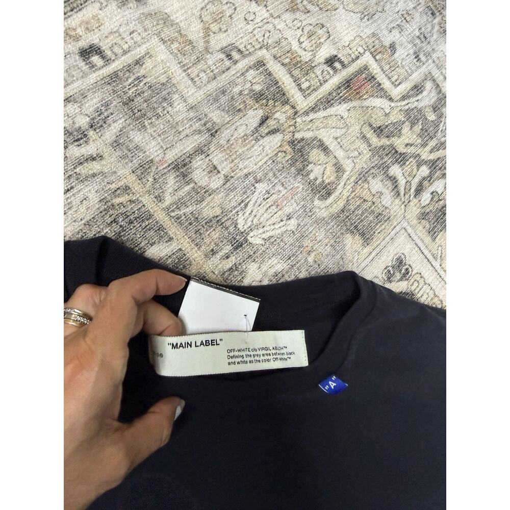 Mens Off White Main Label Black Cotton Thermo Man Graphic T Shirt Size S - Picture 4 of 10